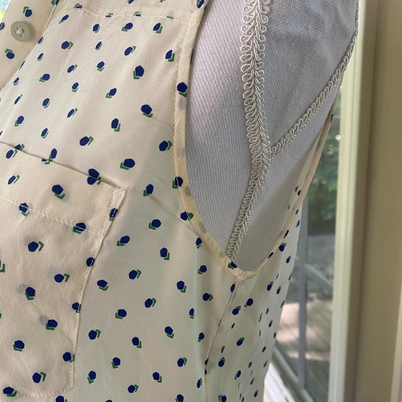 Fossil Silk Polka Dot Sleeveless Top Sz S - Picture 7 of 7
